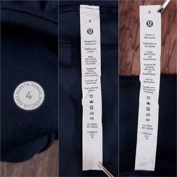 Lululemon Womens Size 4 Fast Free Crop II 19" Leggings Nulux Non-Reflective - Picture 10 of 12